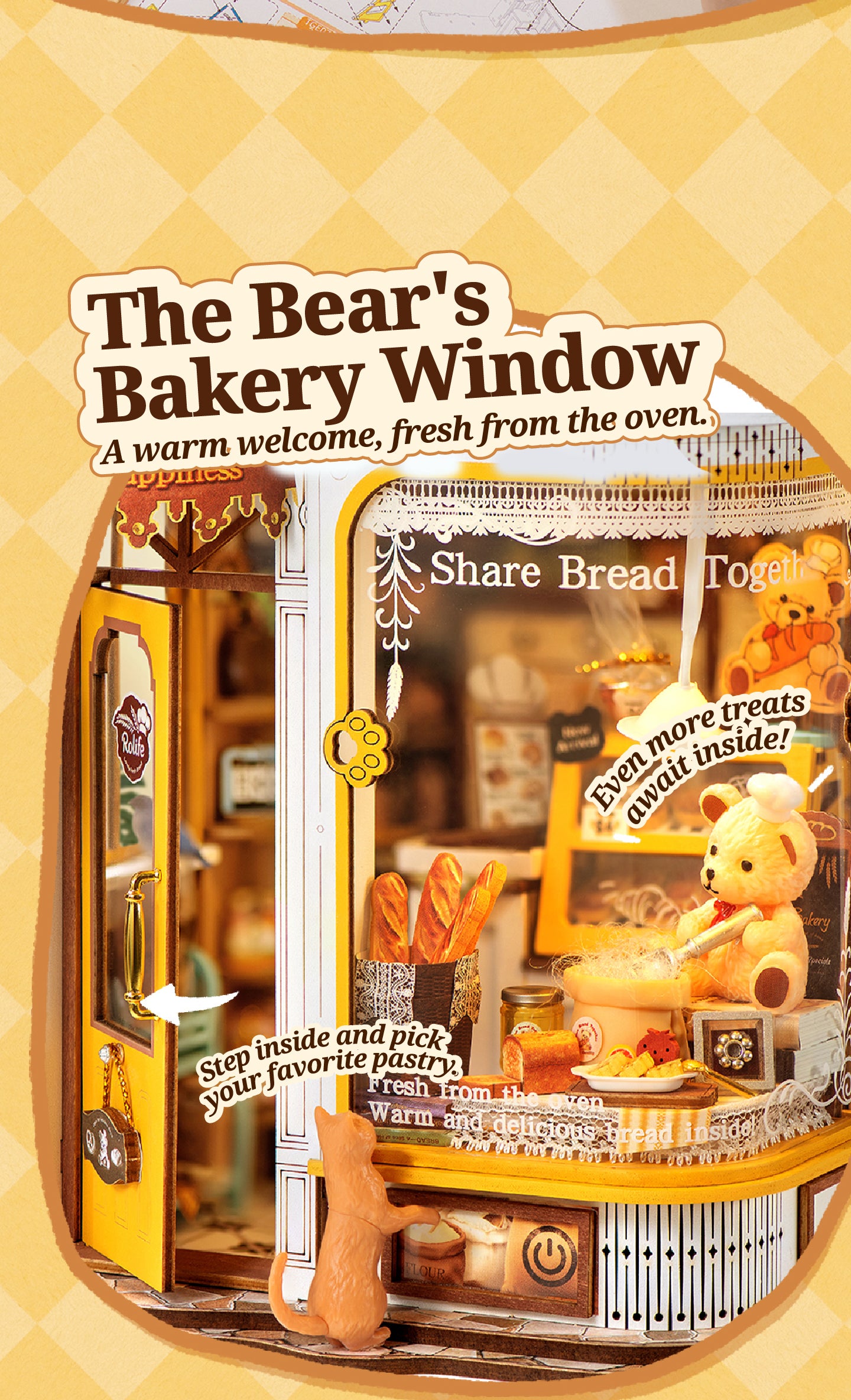 Fluffy Bakery detail image showing Display Counter: Freshly baked treats fill the display case.