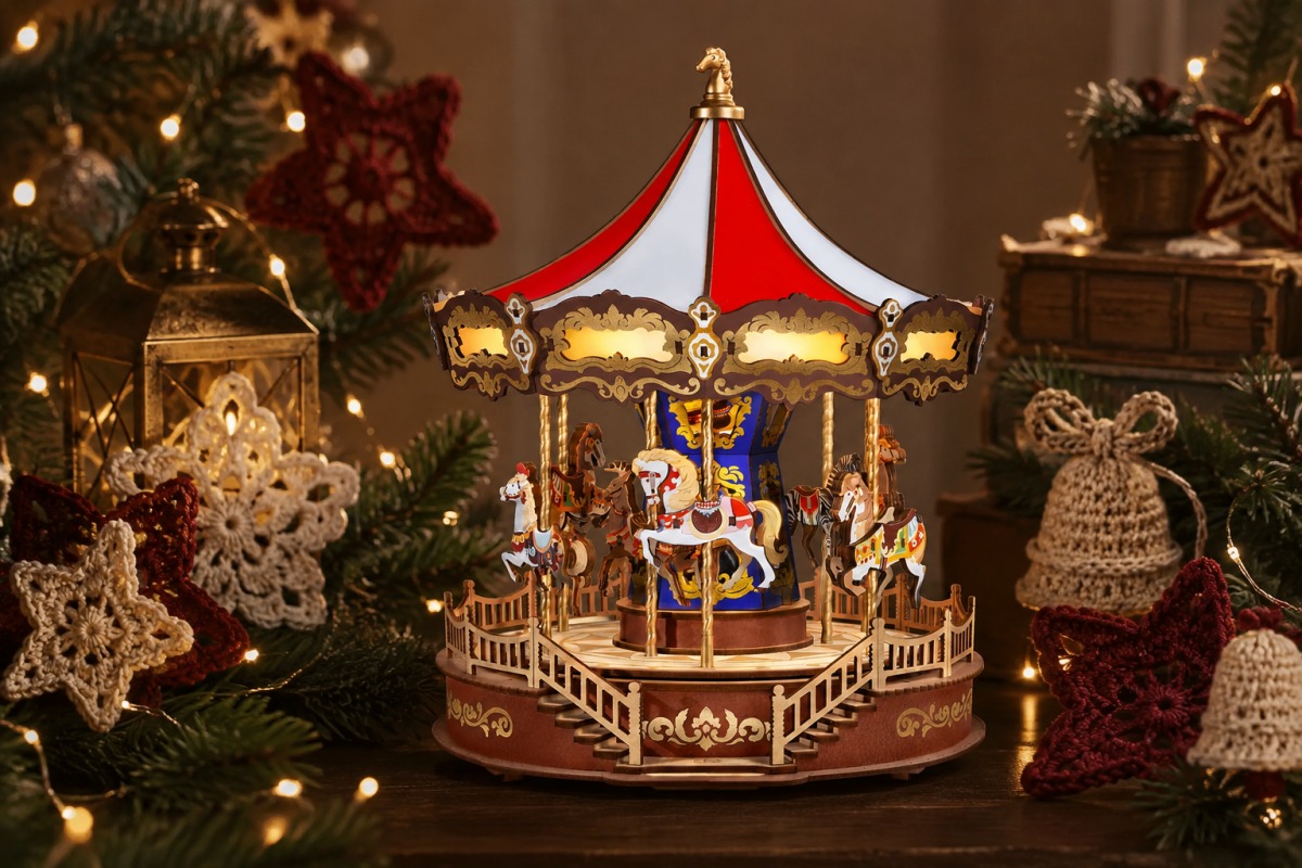 Voeg een Vintage Kerstnoot toe met de Klassieke Draaimolen
