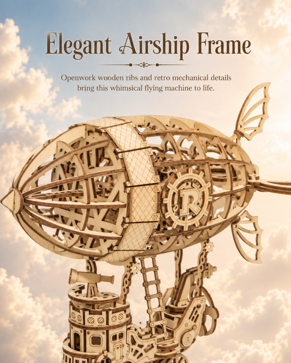 Rolife Airship detail graphic showing the elegant airship frame and curved balloon ribs