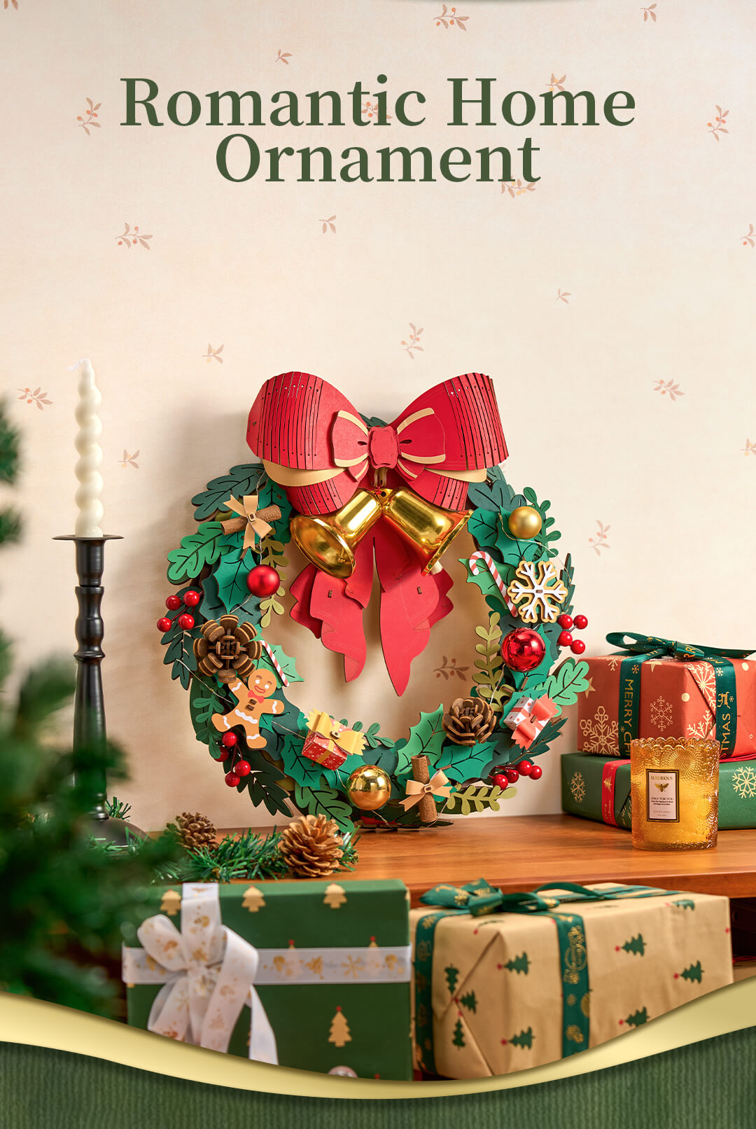 Rolife 3D Wooden Puzzle - Christmas Wreath TGL04