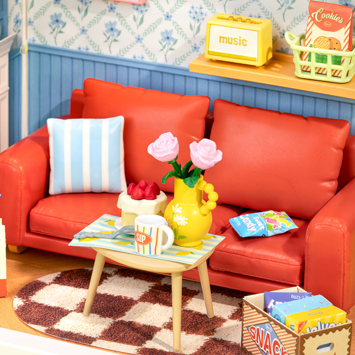 Rolife Country Blue Lounge Mini Super Creator DIY Miniature House DWS05B