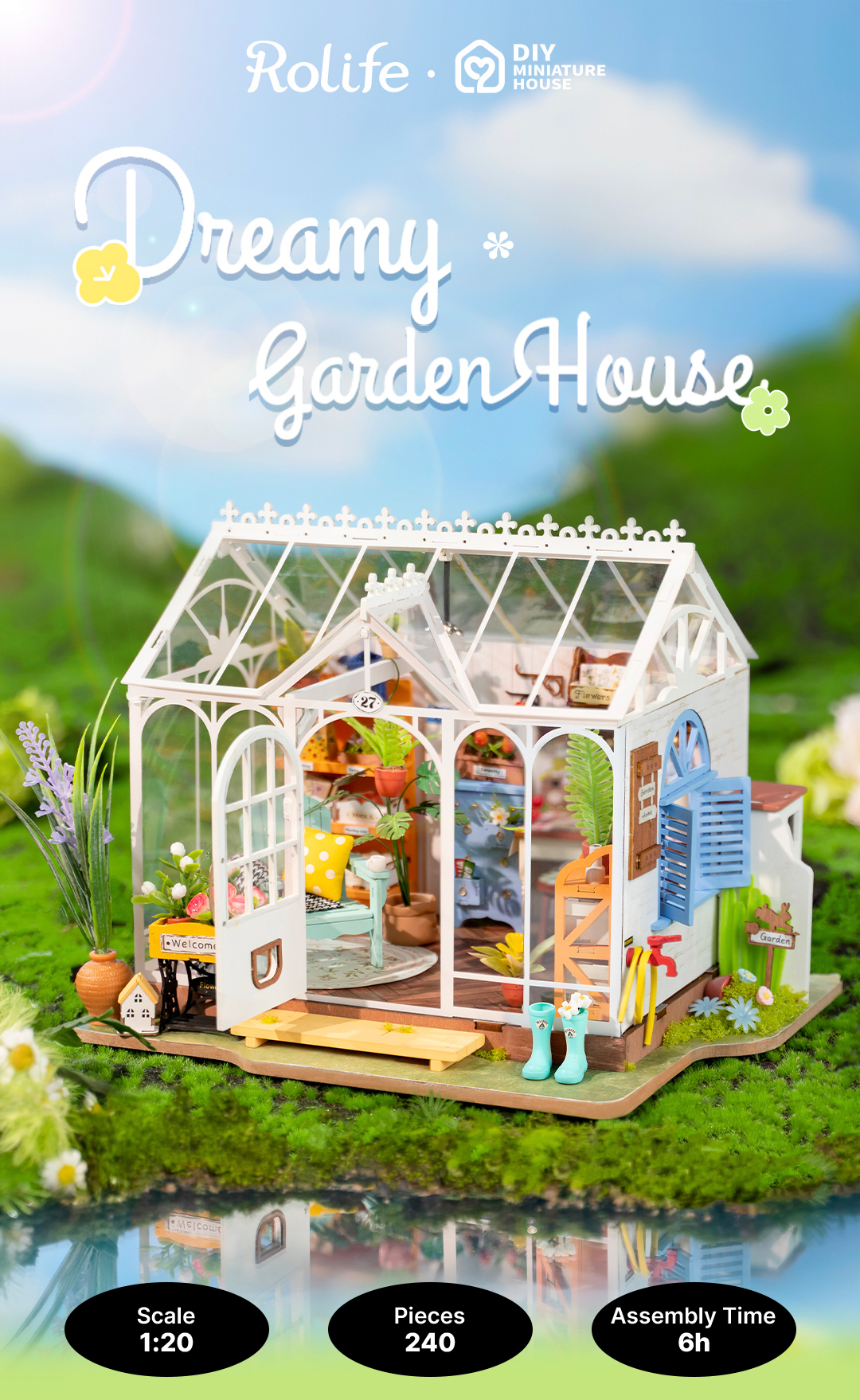 Dreamy Garden House Rolife DIY Miniature Dollhouse Kit 3D