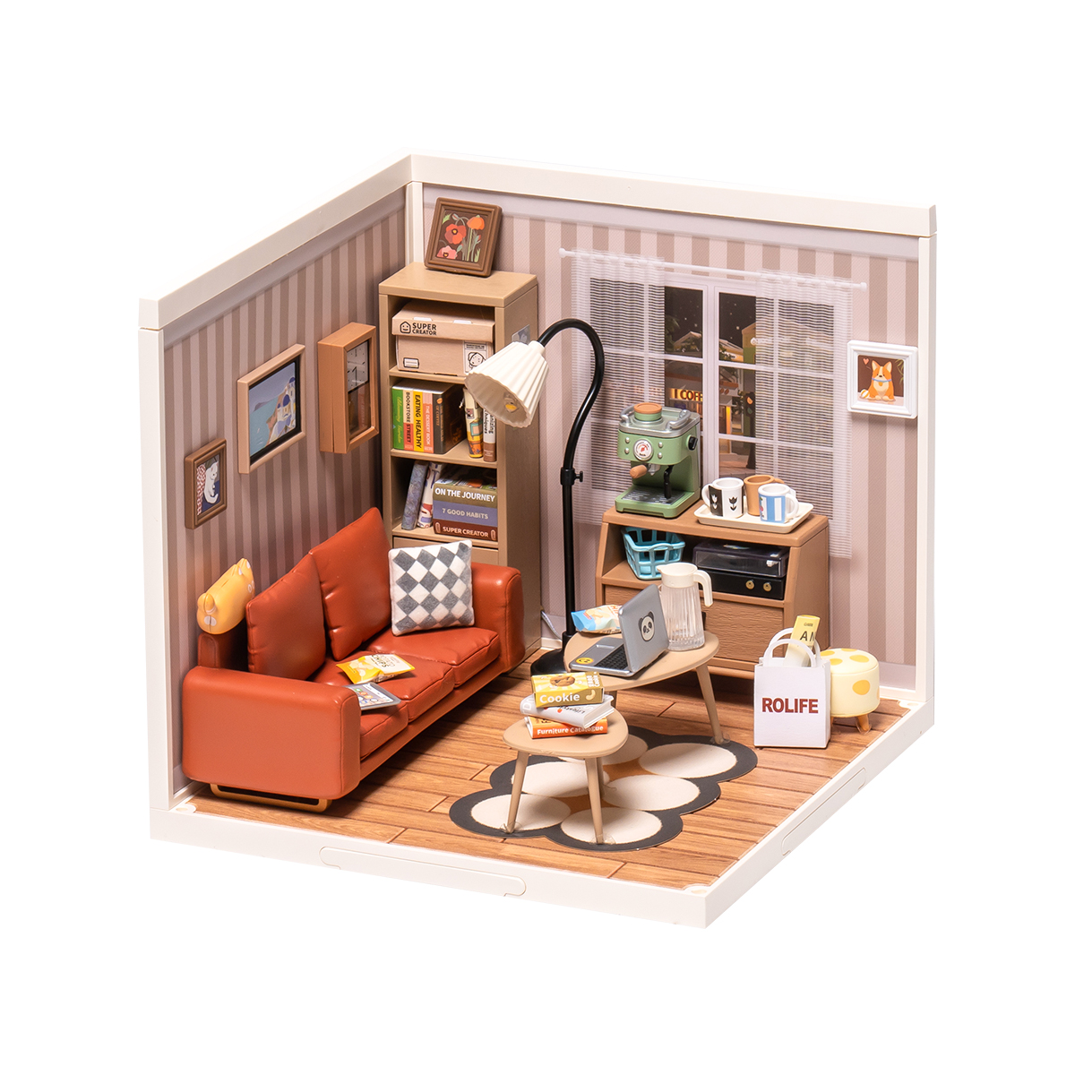 Rolife Plastic Miniature House - Cozy Living Lounge DW007