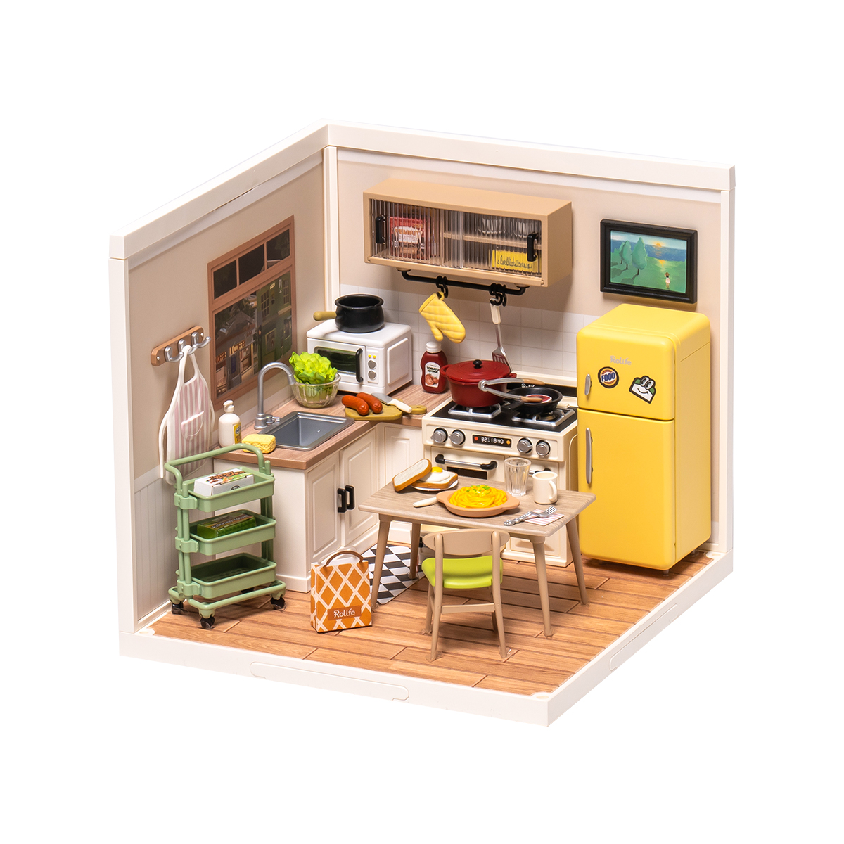 Rolife Plastic Miniature House - Happy Meals Kitchen DW008