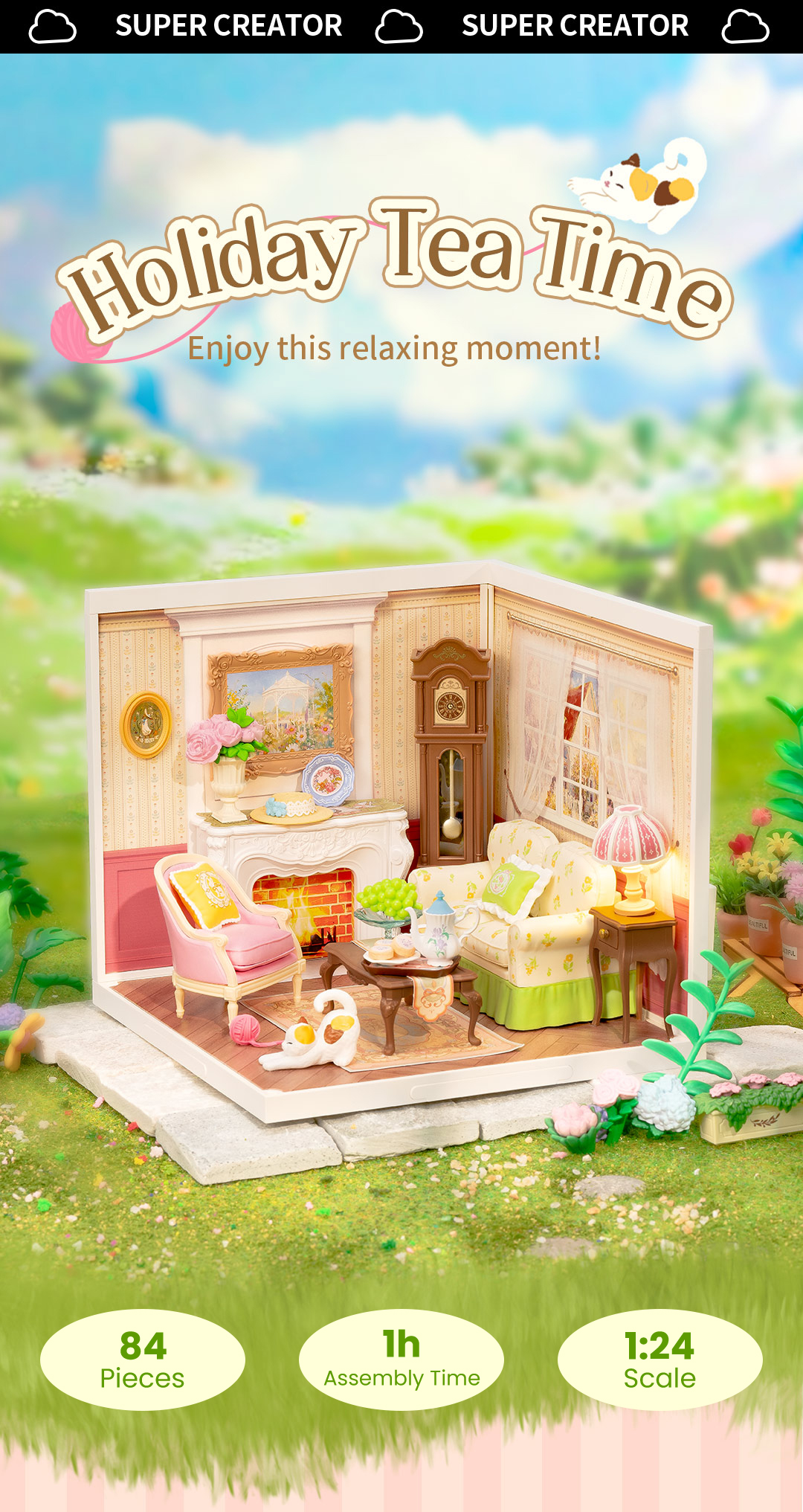 ロイアルコレクションティーセット Rolife Holiday Tea Time DIY Miniature House DW023
