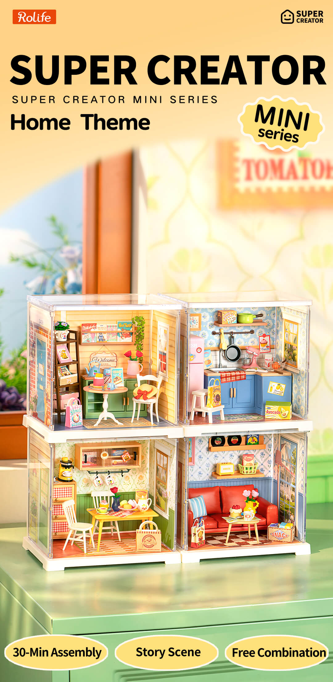 Rolife Sunshine Sip Porch Mini Super Creator DIY Miniature House DWS07