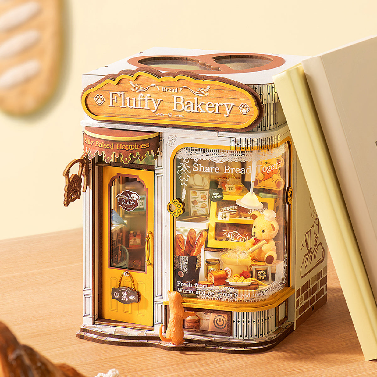 Rolife DIY Book Nook Kit - Fluffy Bakery TGE07 complete bakery display