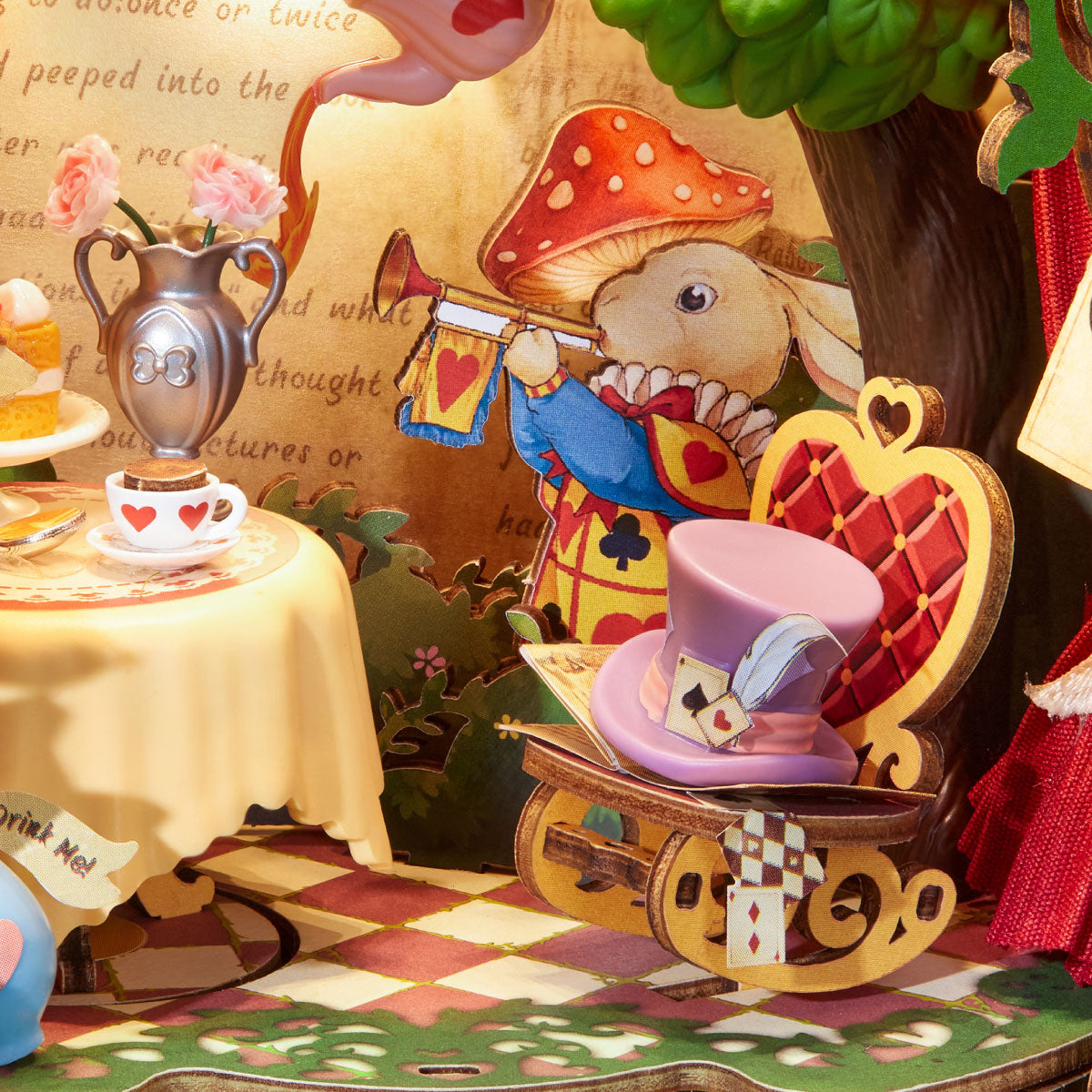 Miniatur-Waldteeparty-Szene im Inneren von Rolife Forest Tea Party AMT03