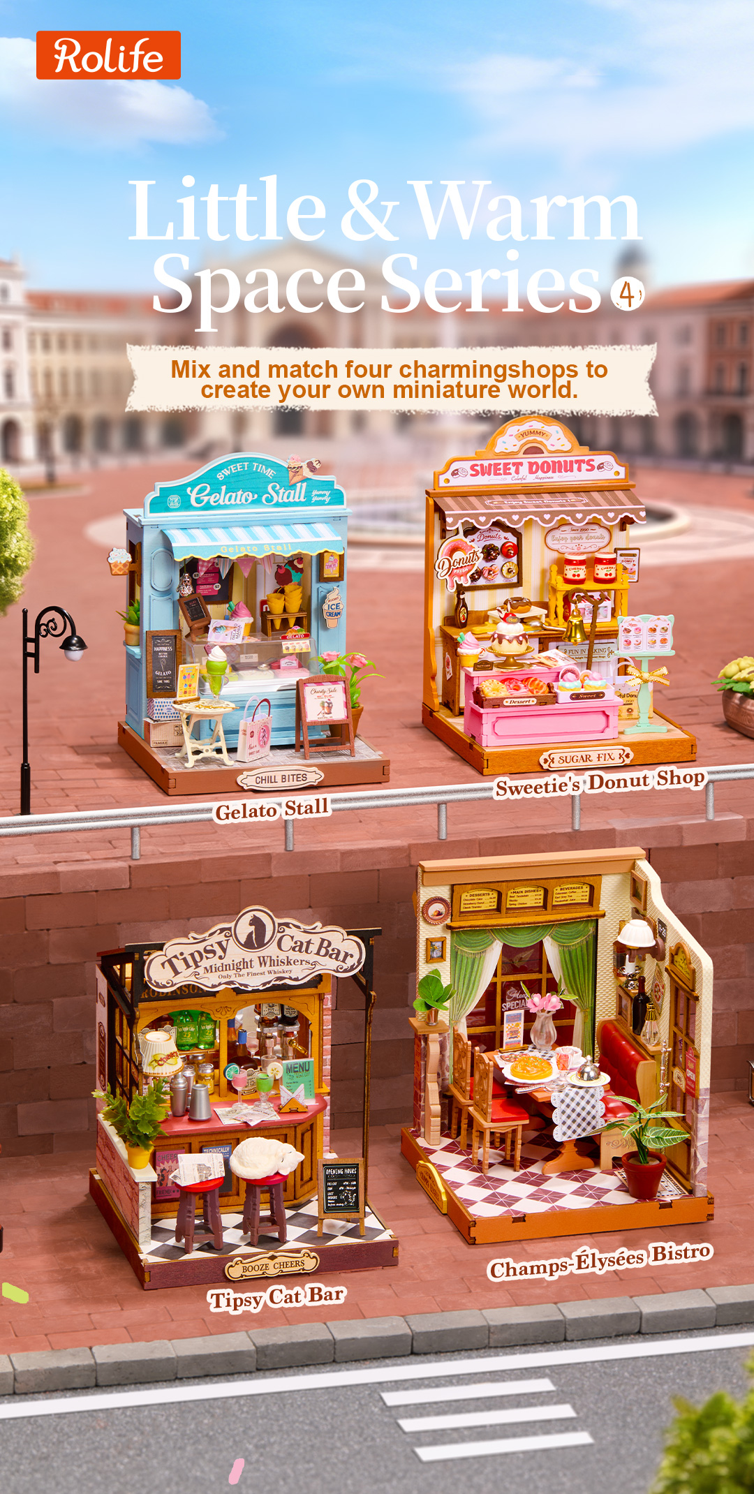 Rolife Gelato Stall Shop DIY Miniature House DS052| Rolife
