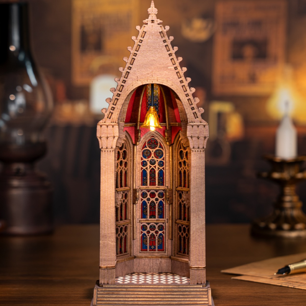Rose Window Series 3D Wooden Puzzles: Gothic DIY Home Décor