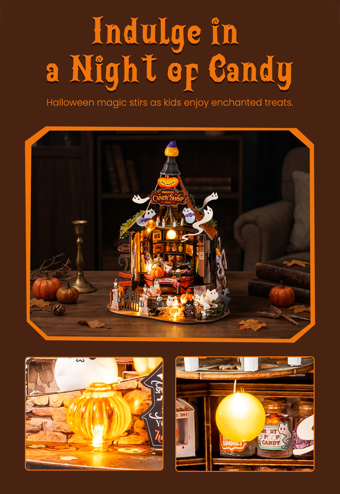 Haunted Candy House detail image showing Share a Sweet Little Fright: Treat yourself or surprise a Halloween lover with this delightful build.
