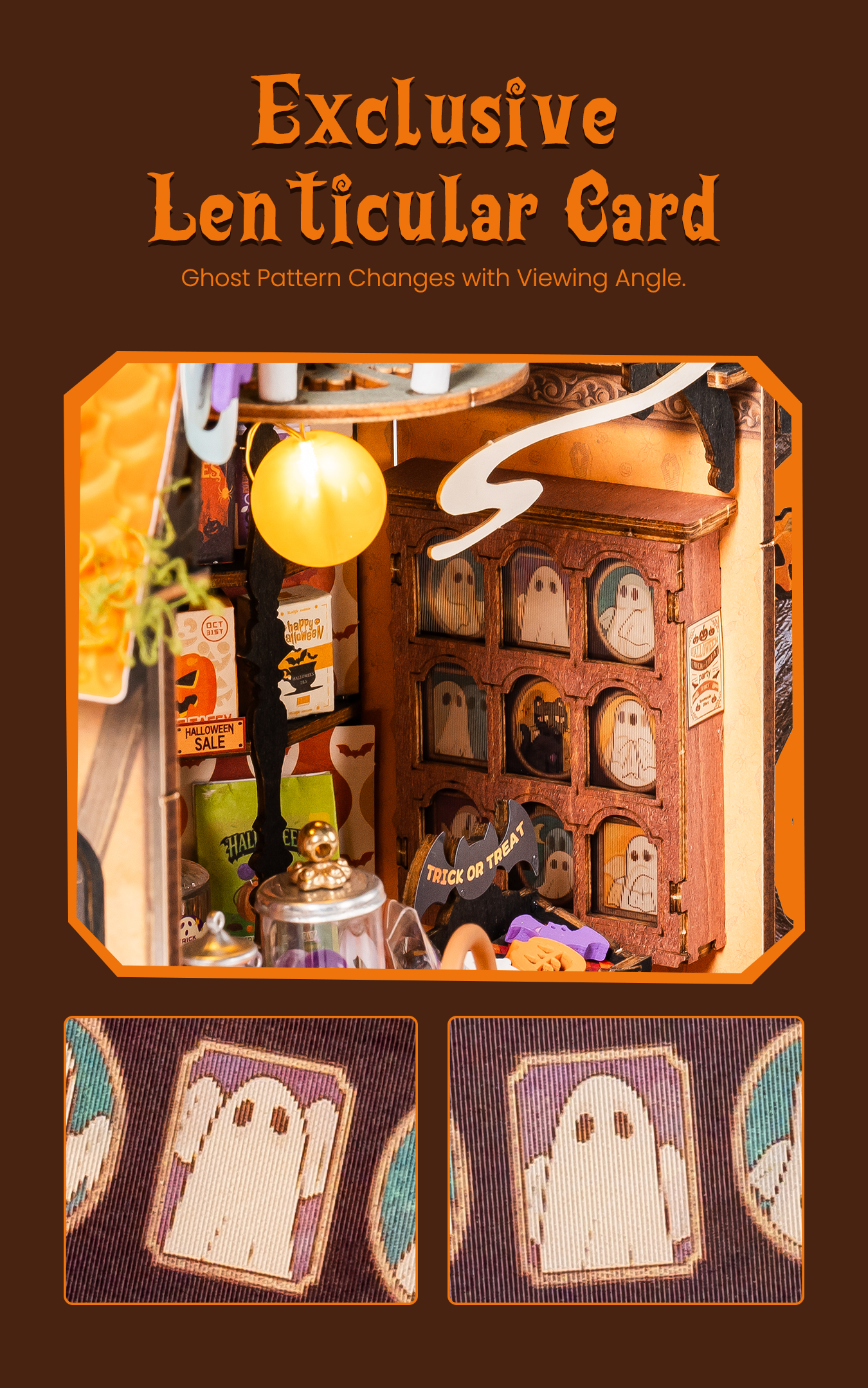 Haunted Candy House detail image showing Move the Candy Your Way: Rearrange the treats to create your own candy shop scene.