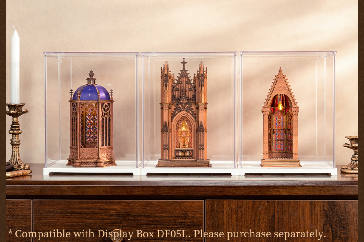 ミニチュアのビスク　フィギア　窓辺のデコレーション　アンティーク４点セット Rose Window Series 3D Wooden Puzzles: Gothic DIY Home Décor