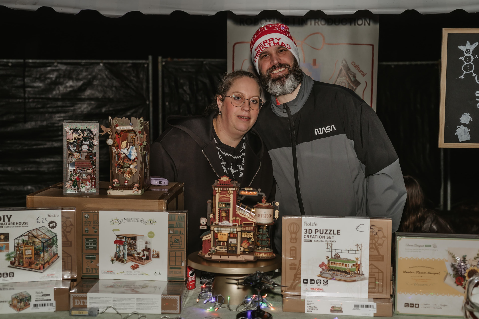 Jerry and his wife, who also loves building Robotime kits.