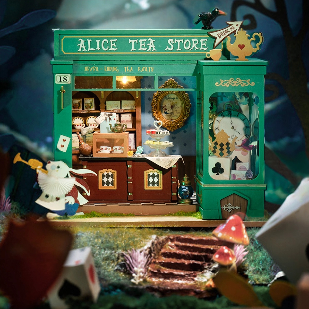 Rolife Miniature House Kit with led light - Alice's Tea Store DG156