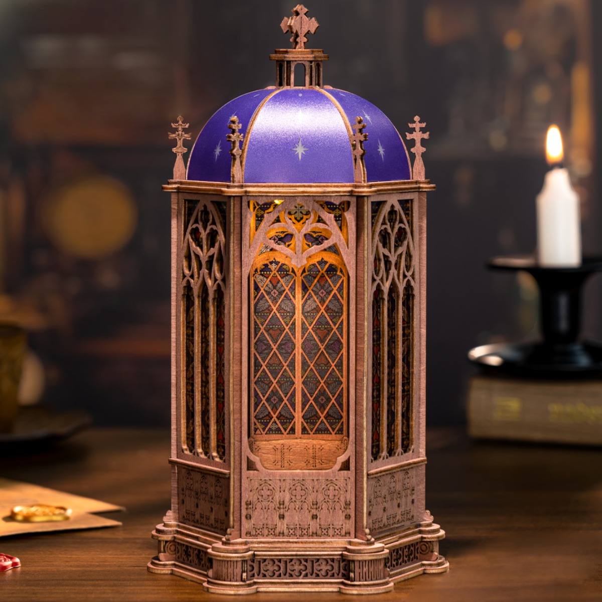 Rose Window Series 3D Wooden Puzzles: Gothic DIY Home Décor