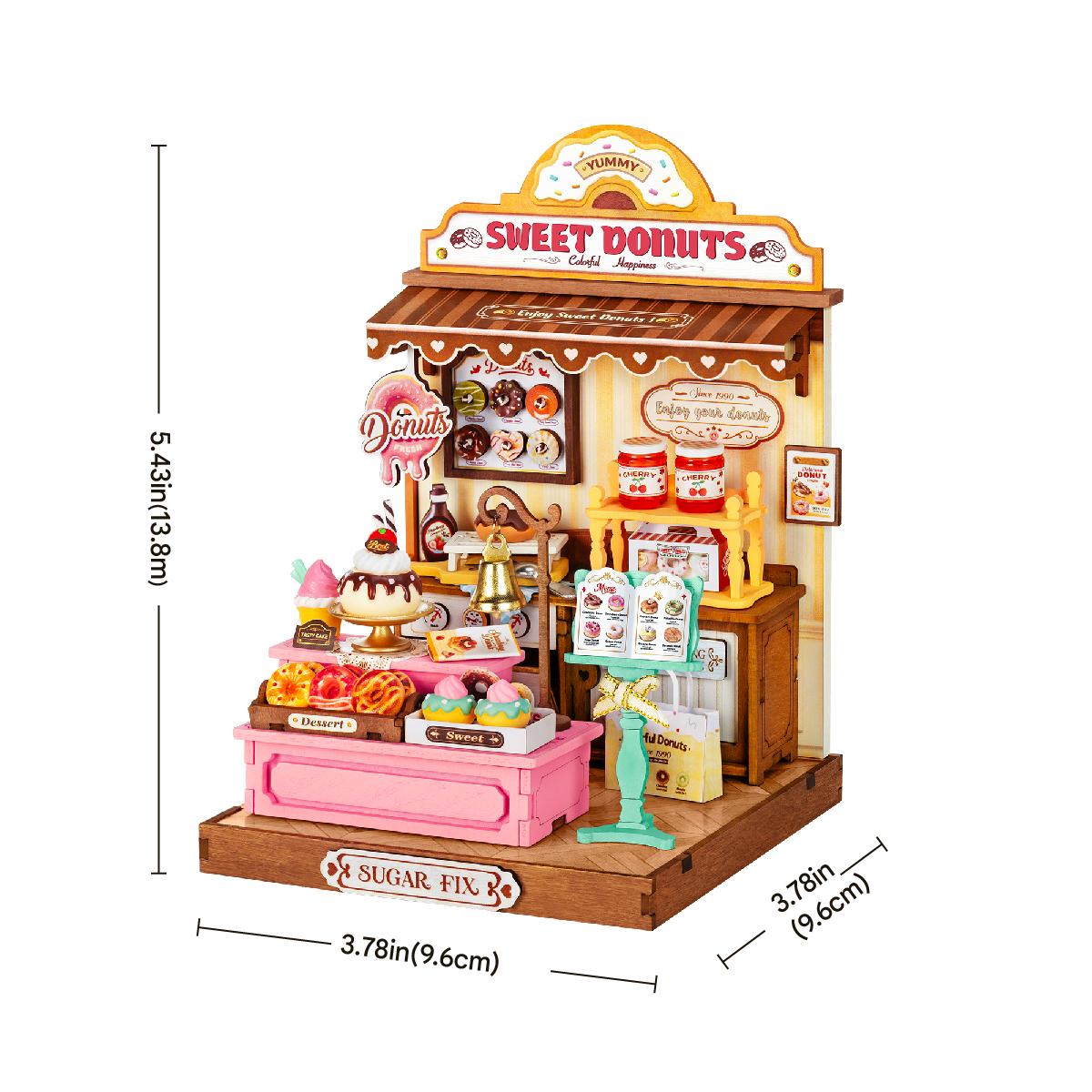 Sweetie's Donut Shop DS051 taille graphique, 9.6x9.6x13.8cm, 3.78x3.78x5.43in modèle fini
