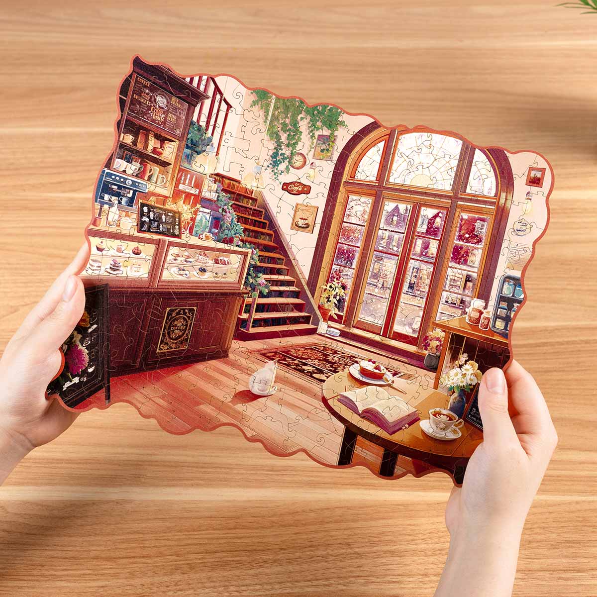 Rowood Cozy Winter Café Wooden Jigsaw Puzzle