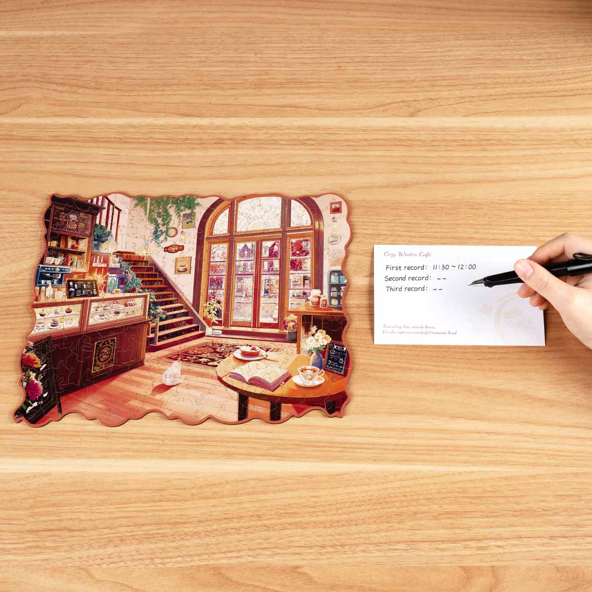 Rowood Cozy Winter Café Wooden Jigsaw Puzzle