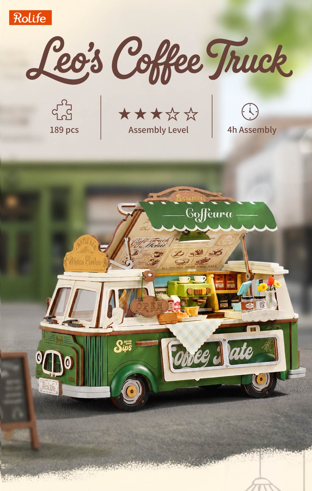 Rolife 3D Houten Puzzel - Leo's Koffie Truck TGS07