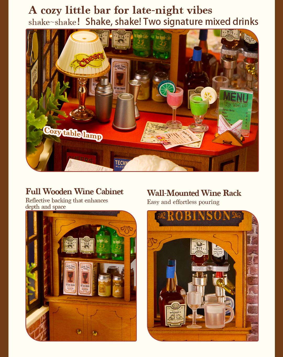 Rolife Tipsy Cat Bar DIY Miniature House DS054 – Rolife