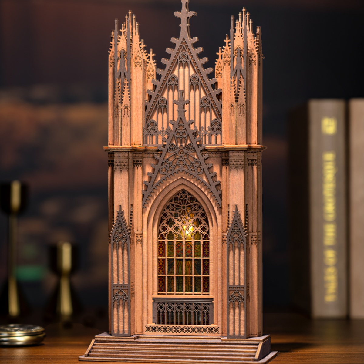 Rose Window Series 3D Wooden Puzzles: Gothic DIY Home Décor