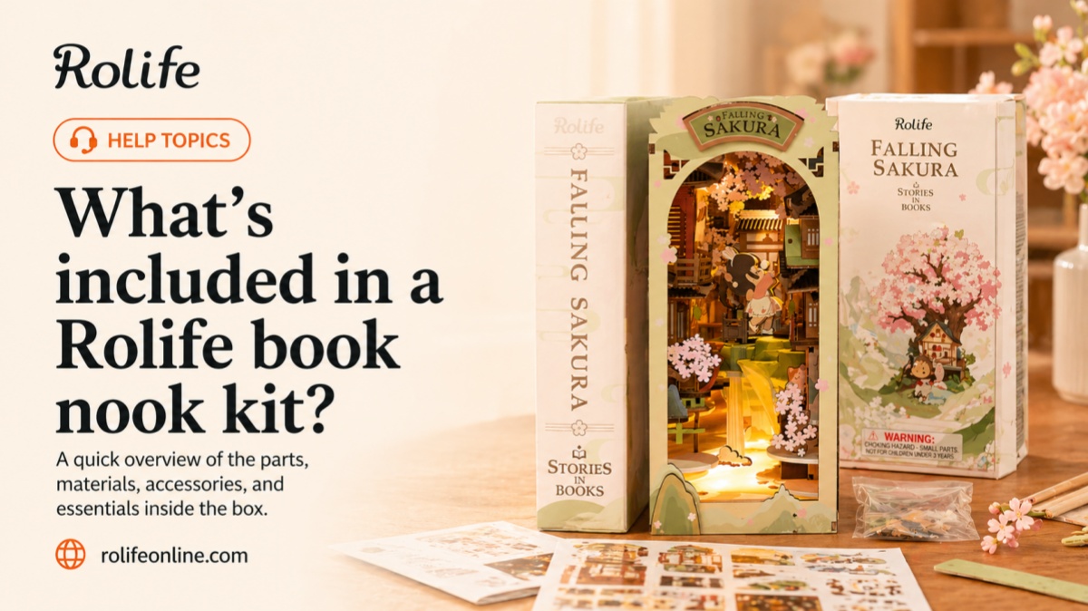 What’s included in a Rolife book nook kit