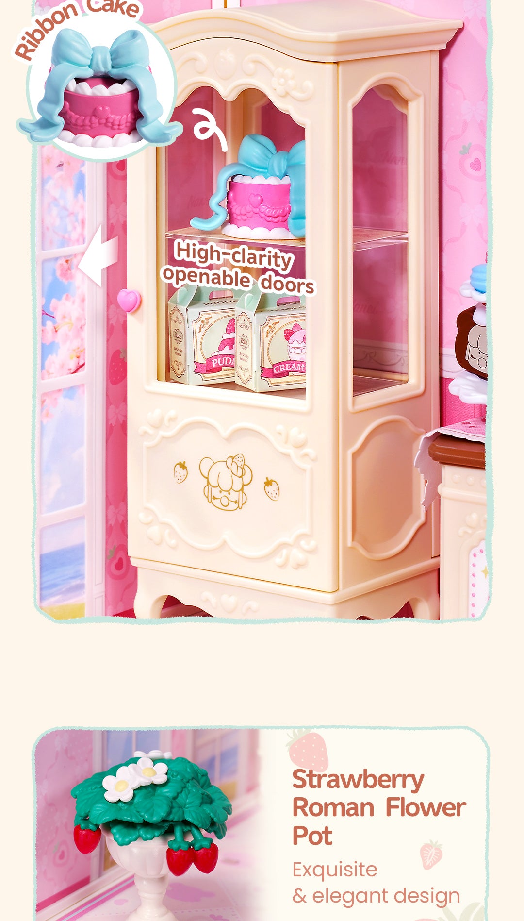 Rolife Nanci Strawberry Teatime Super Creator detail image showing nanci