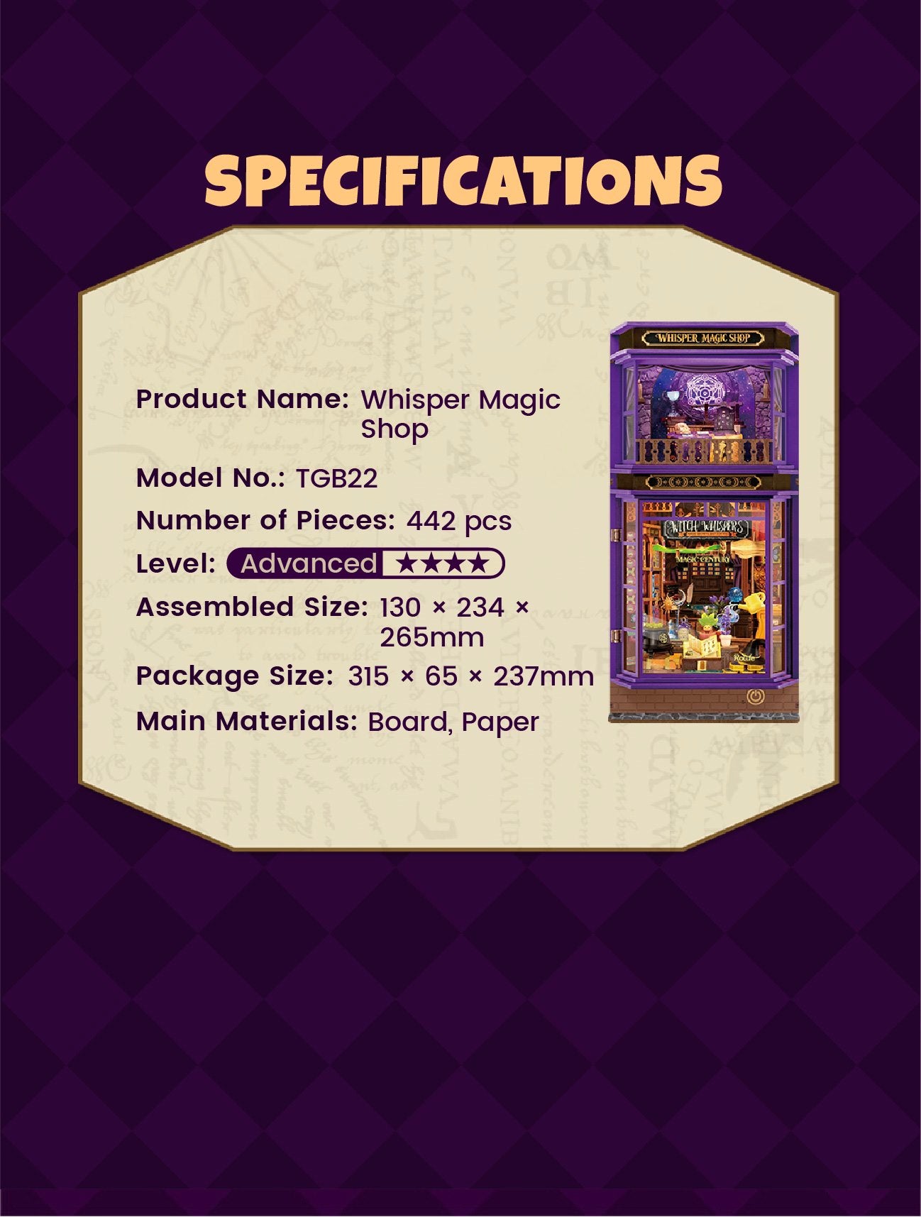 Whisper Magic Shop finished model craftsmanship and scene details