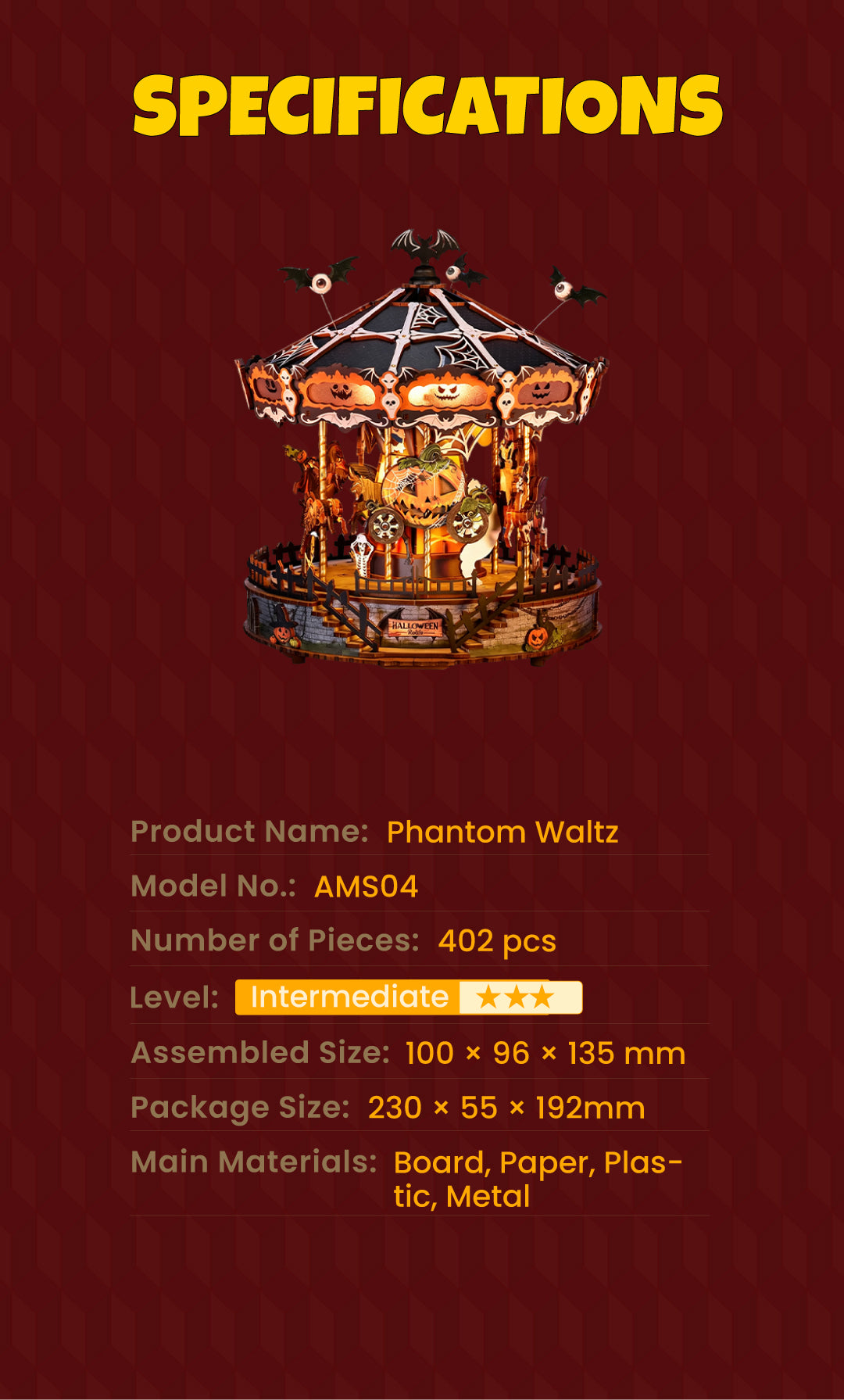 Phantom Waltz finished model on a tabletop scene