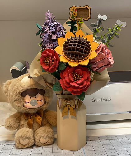 jeanneL's wooden flower creation
