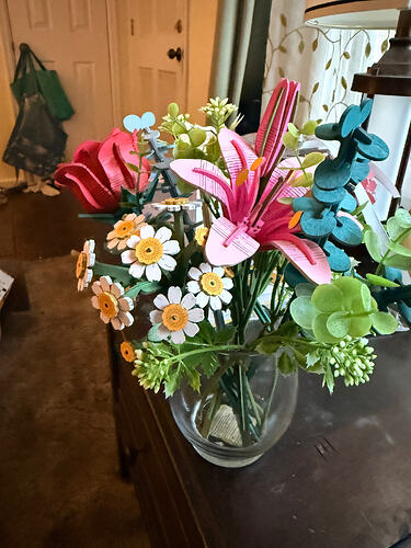 Grey74's wooden flower creation