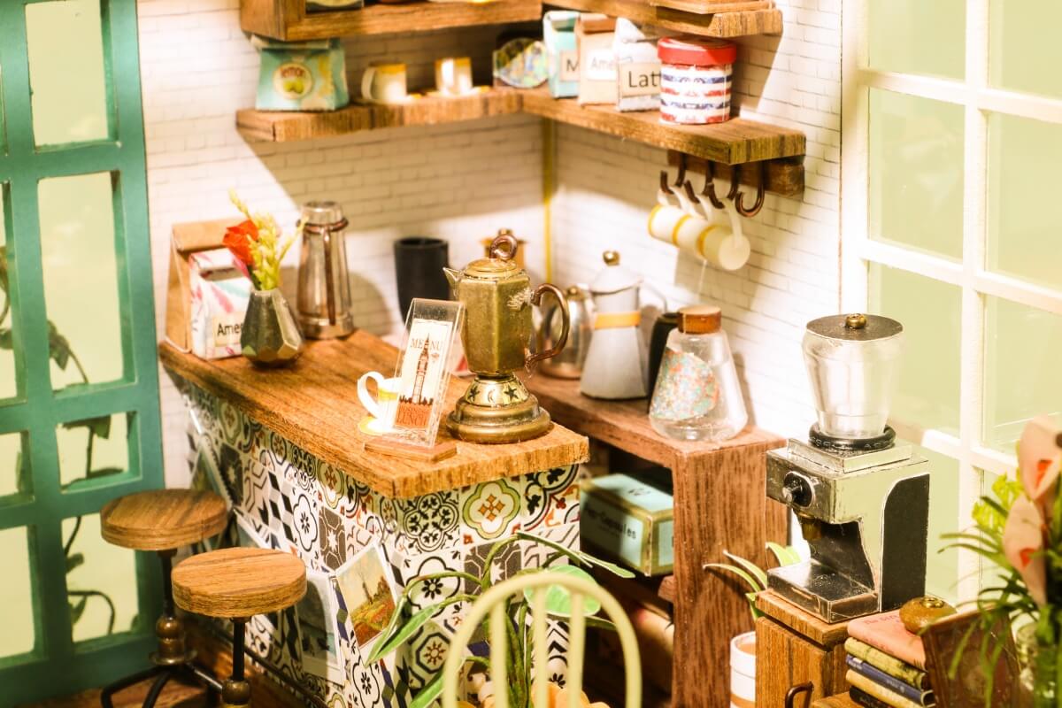 details of simon's coffee shop diy kit