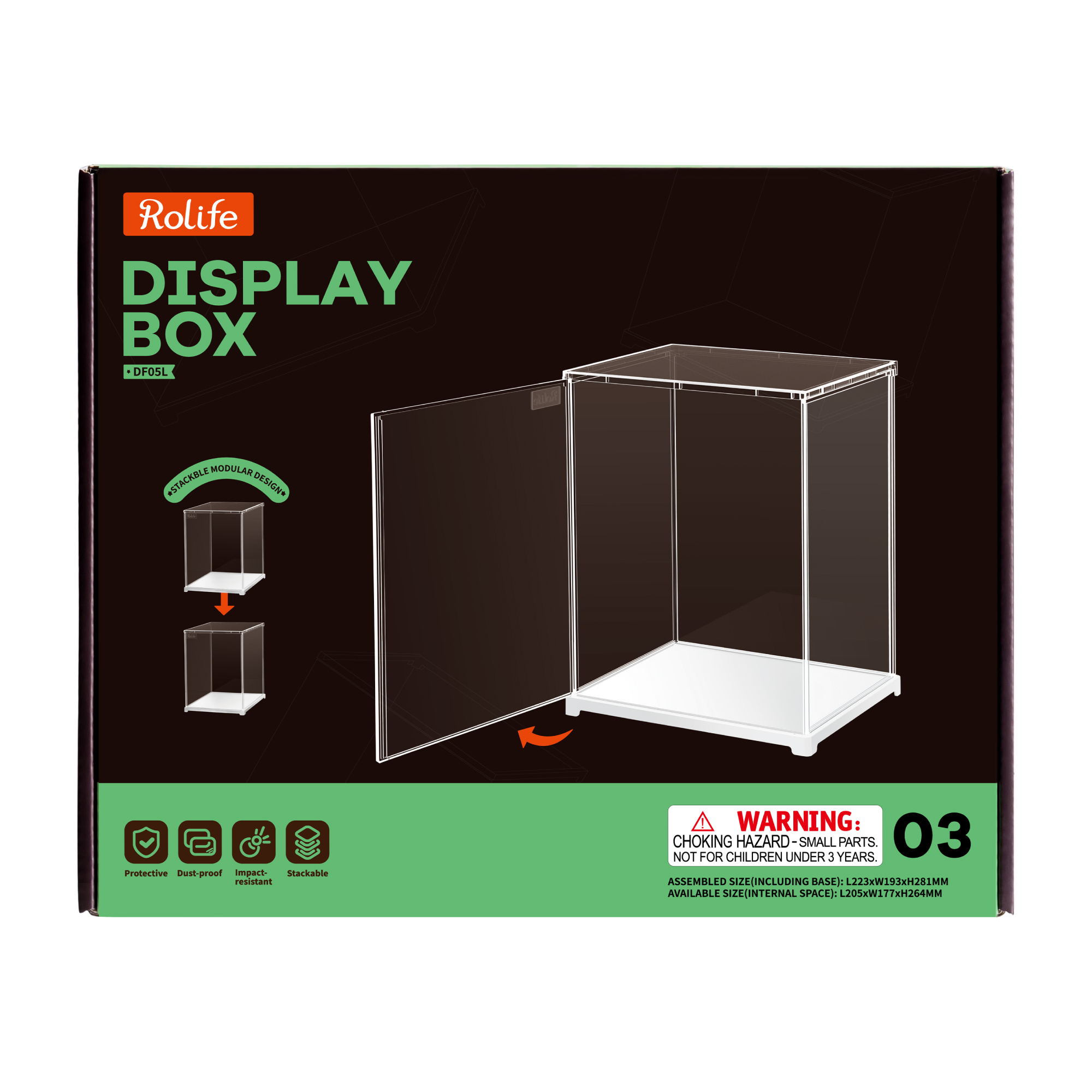 Rolife Clear Display Case Portrait Size M DF05L