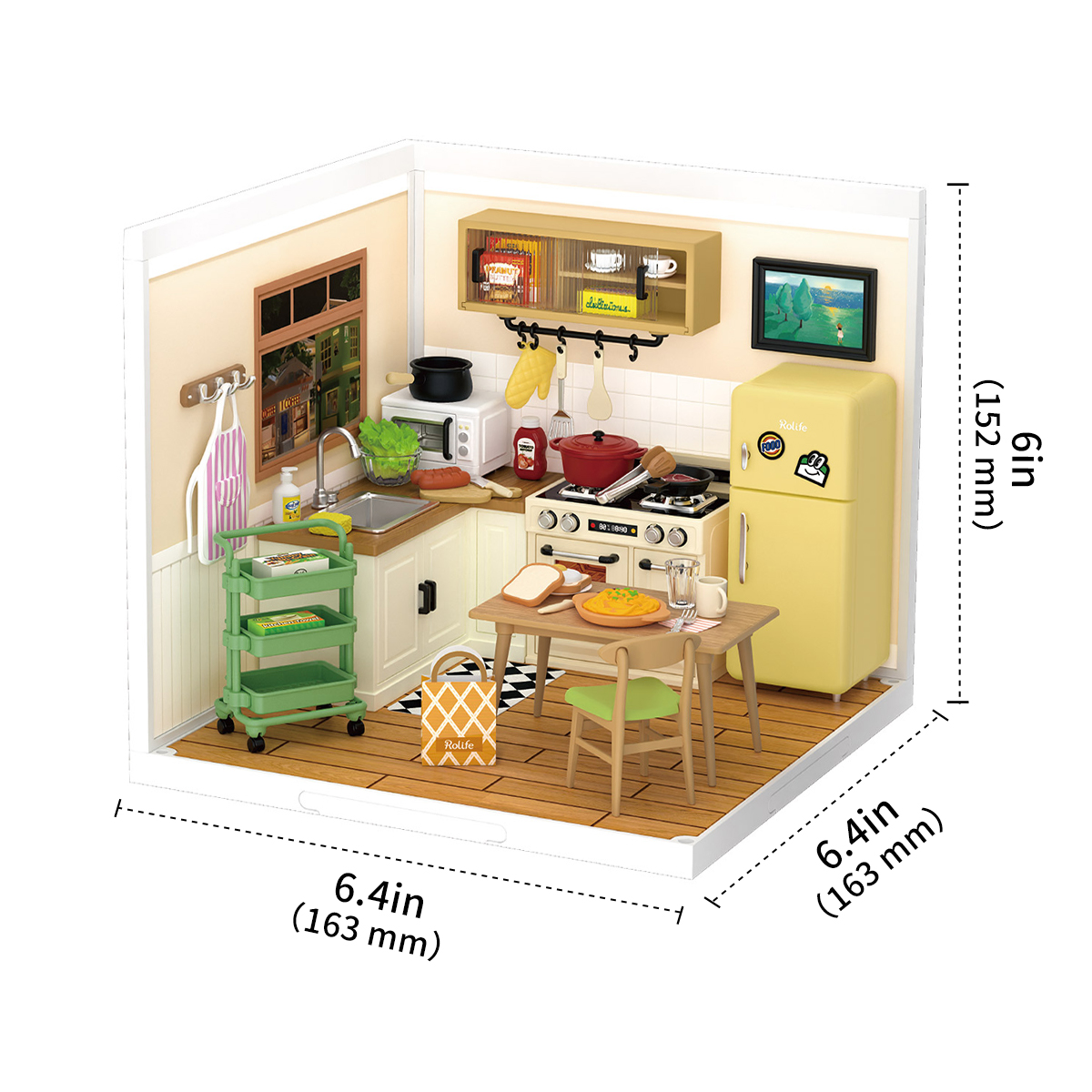 Rolife Plastic Miniature House - Happy Meals Kitchen DW008