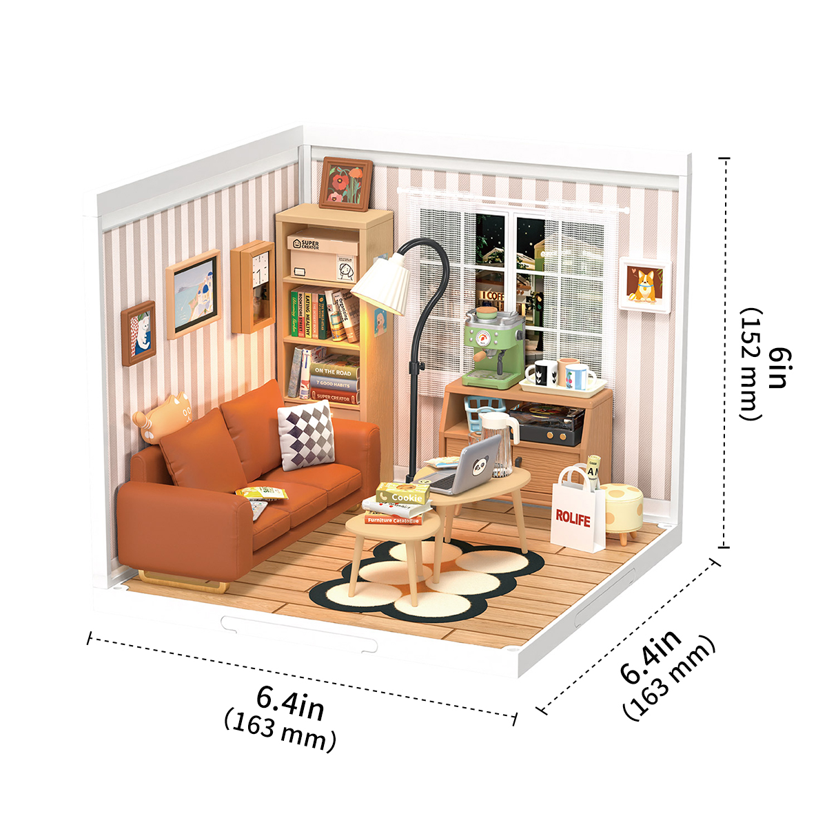 Rolife Plastic Miniature House - Cozy Living Lounge DW007
