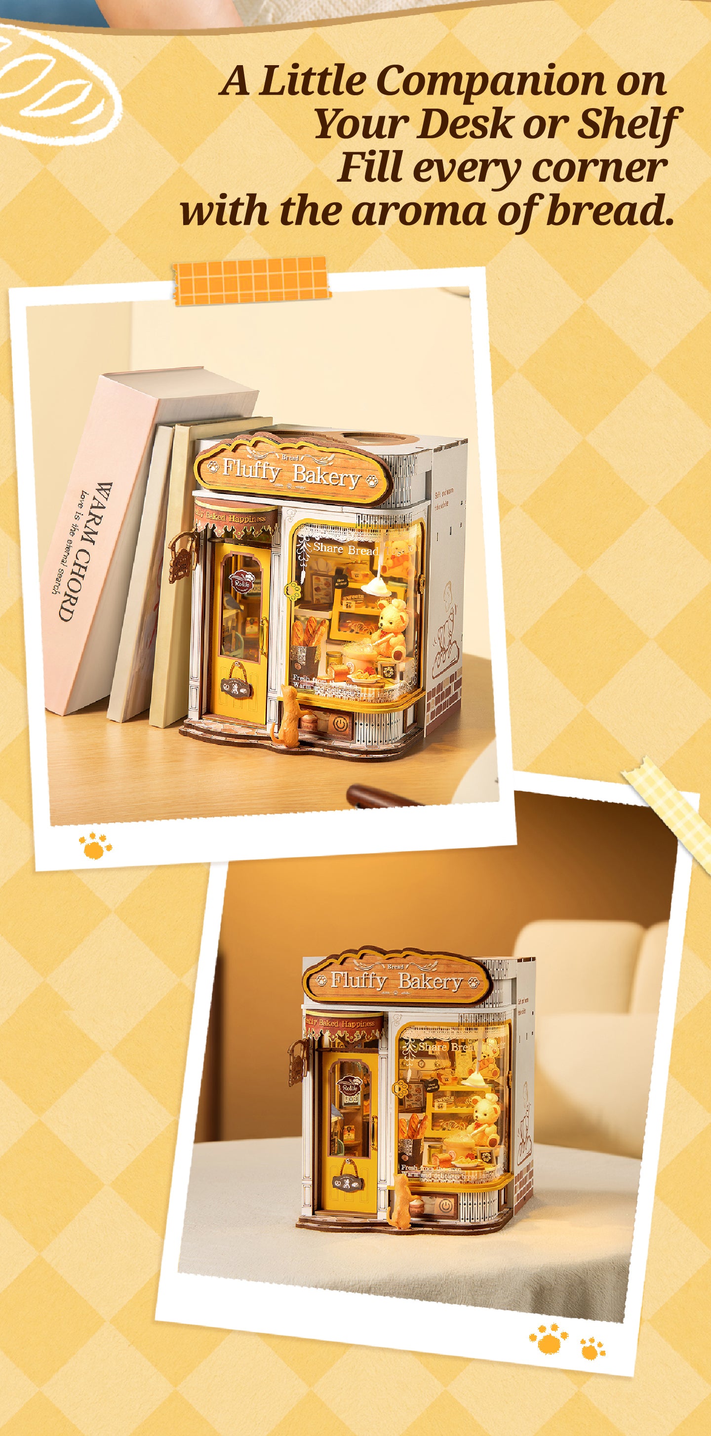 Fluffy Bakery finished model on a tabletop scene