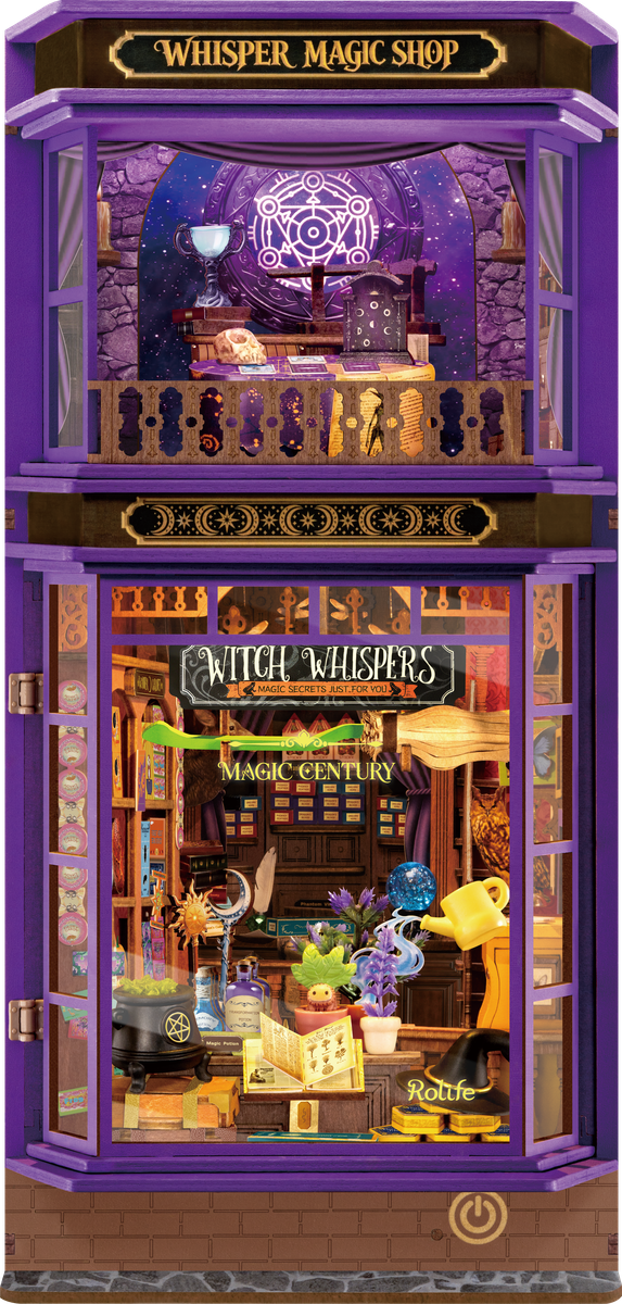 Rolife Whisper Magic Shop TGB22 complete two-story purple fantasy book nook