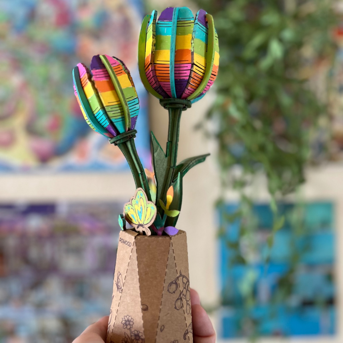 wooden flowers coloring