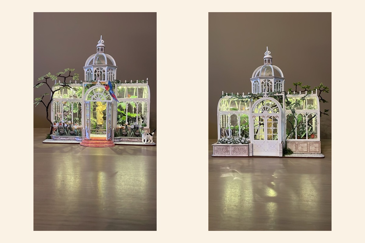 Minus_88's completed Oxygen Oasis DH102 community greenhouse build shown from two angles