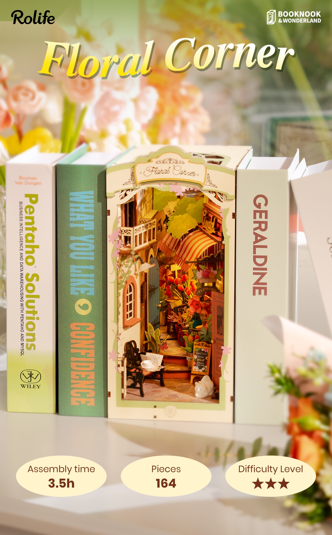 Rolife DIY Book Nook Kit - Floral Corner TGB09 detail image 1