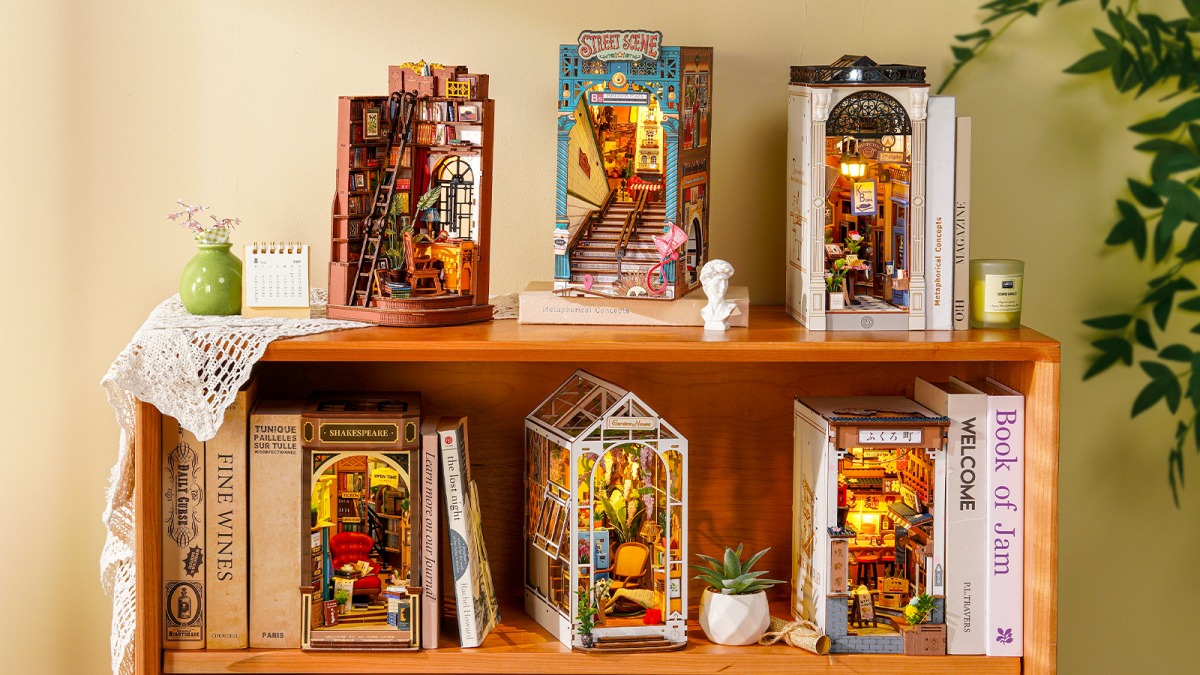 rolife book nook kit help transform your bookshelf into an art gallery