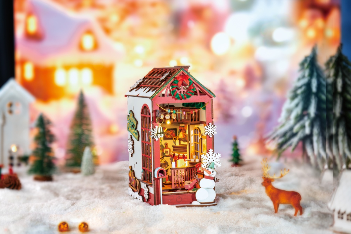 rolife christmas indoor book nook kit