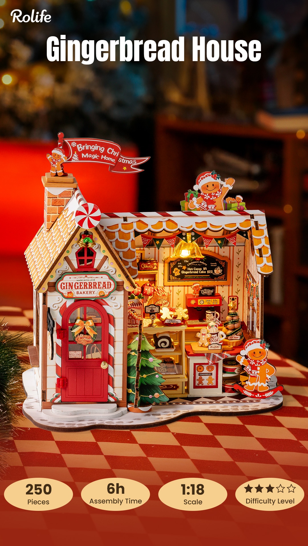 Rolife Gingerbread House DIY Miniature House DG176 | Robotime – Rolife