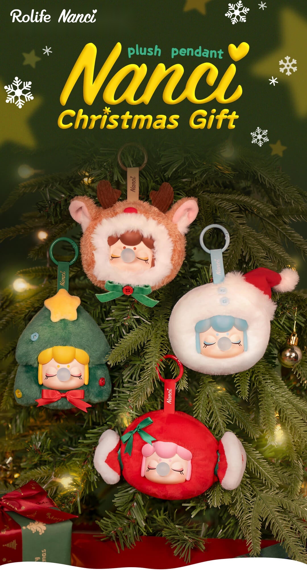 Nanci Christmas Gift Plush Pendant | Blind Box Set of 4 (80mm)
