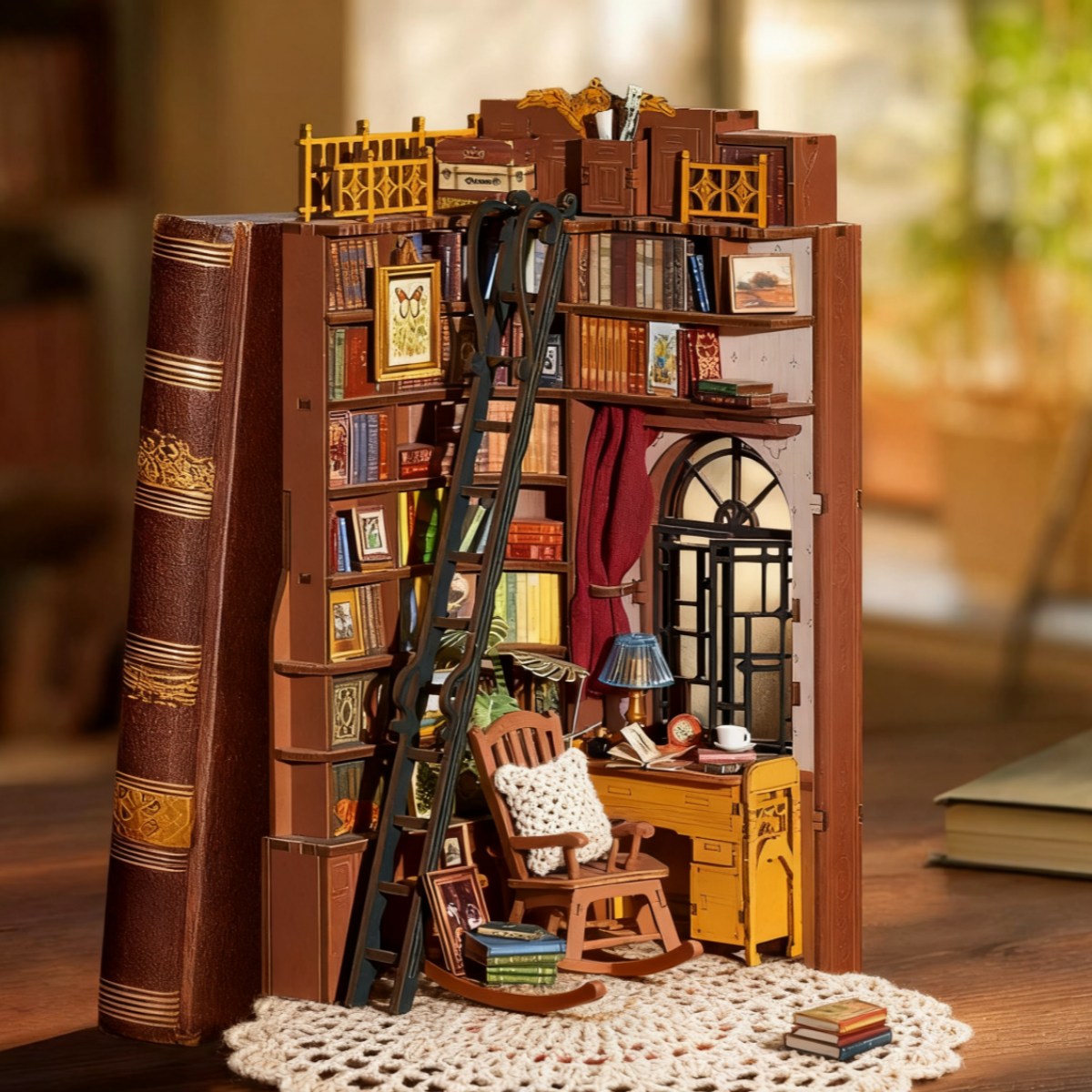 rolife silent corner study book nook with crochet rug