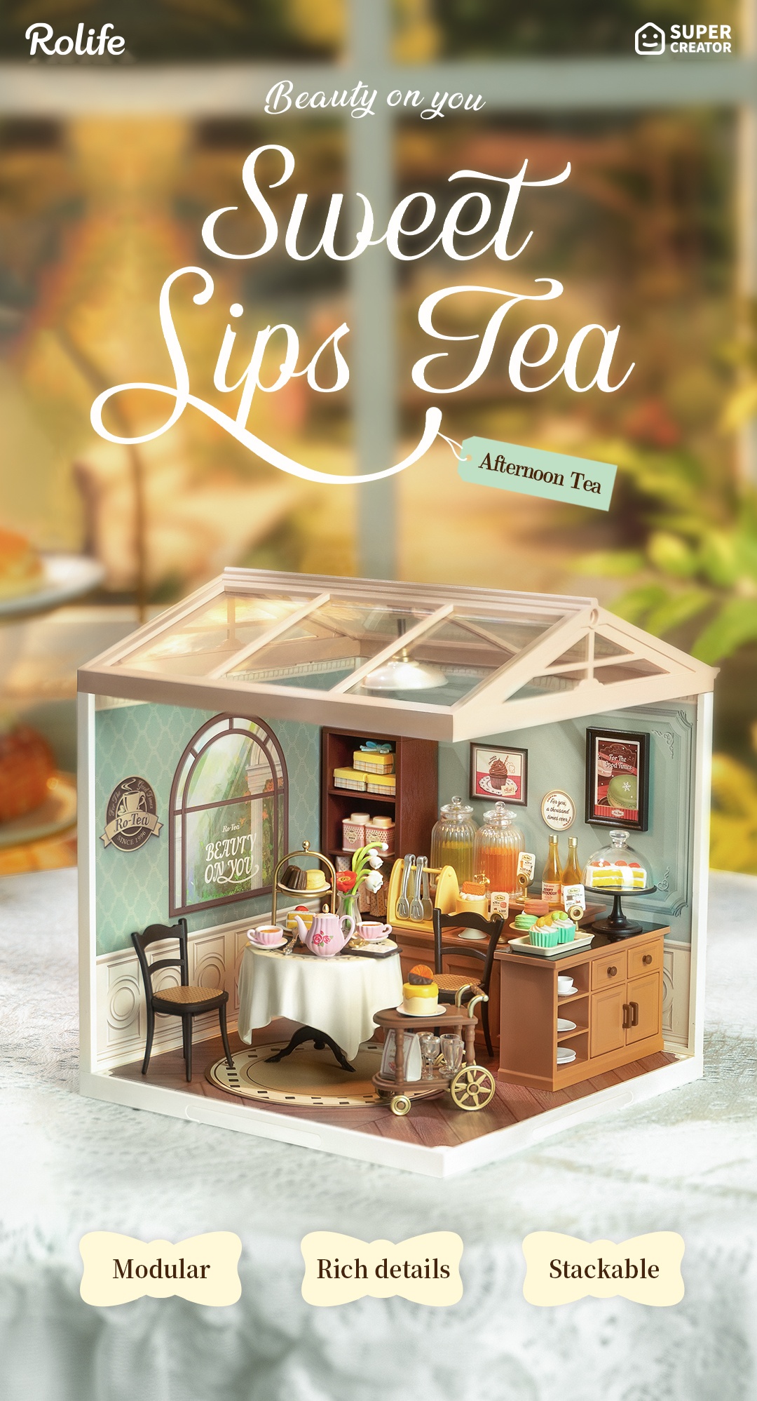 Rolife Sweet Sips Tea Super Creator Miniature House DW011 detail image 1