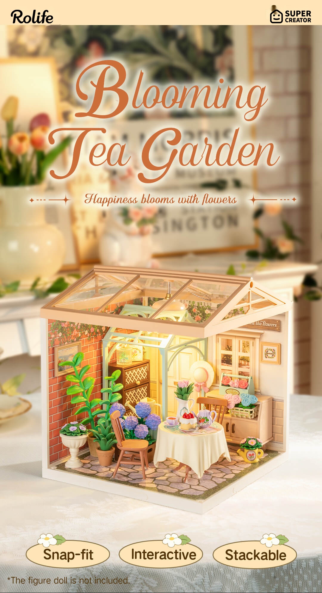 Rolife Blooming Tea Garden DW013B - Plastic Miniature House