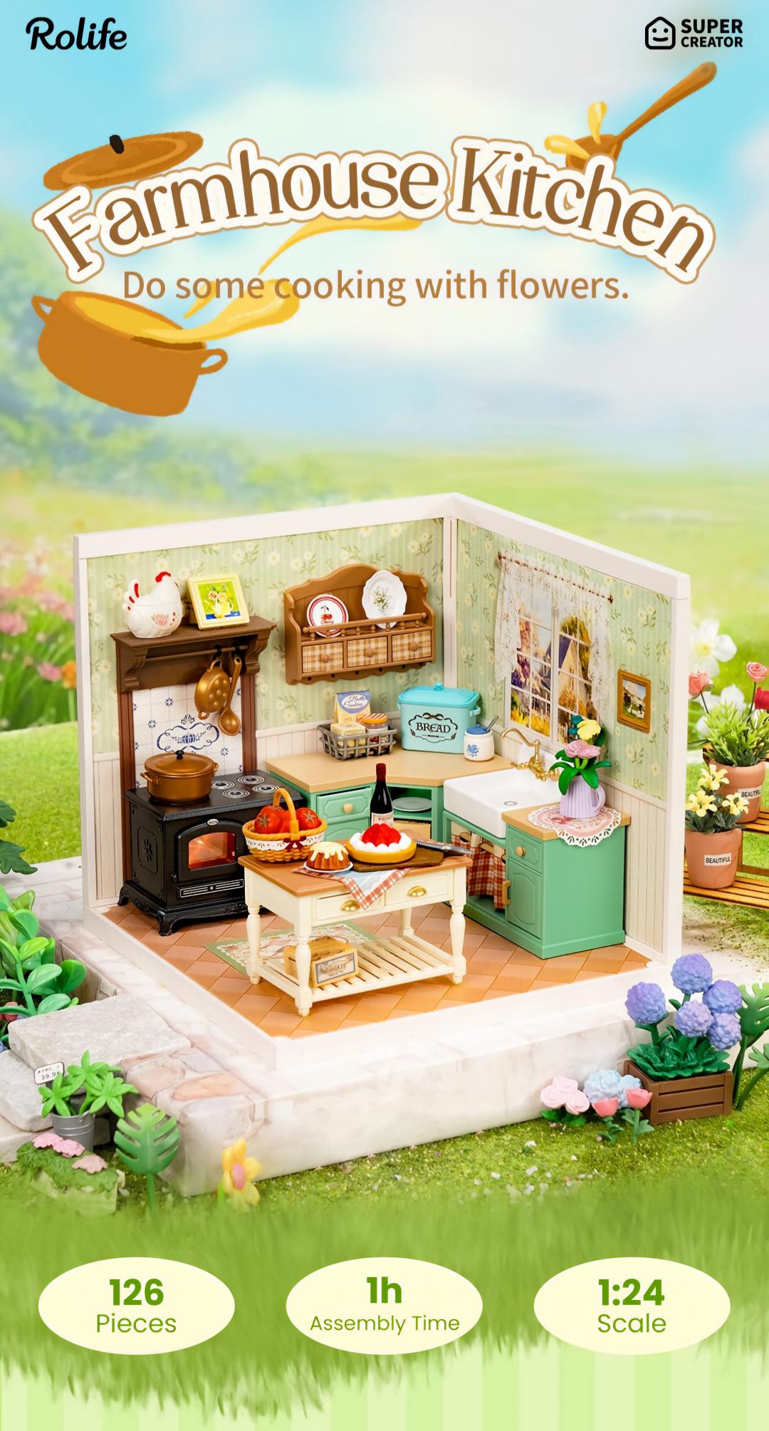 Farmhouse Kitchen DW024 overview graphic with product information shown
