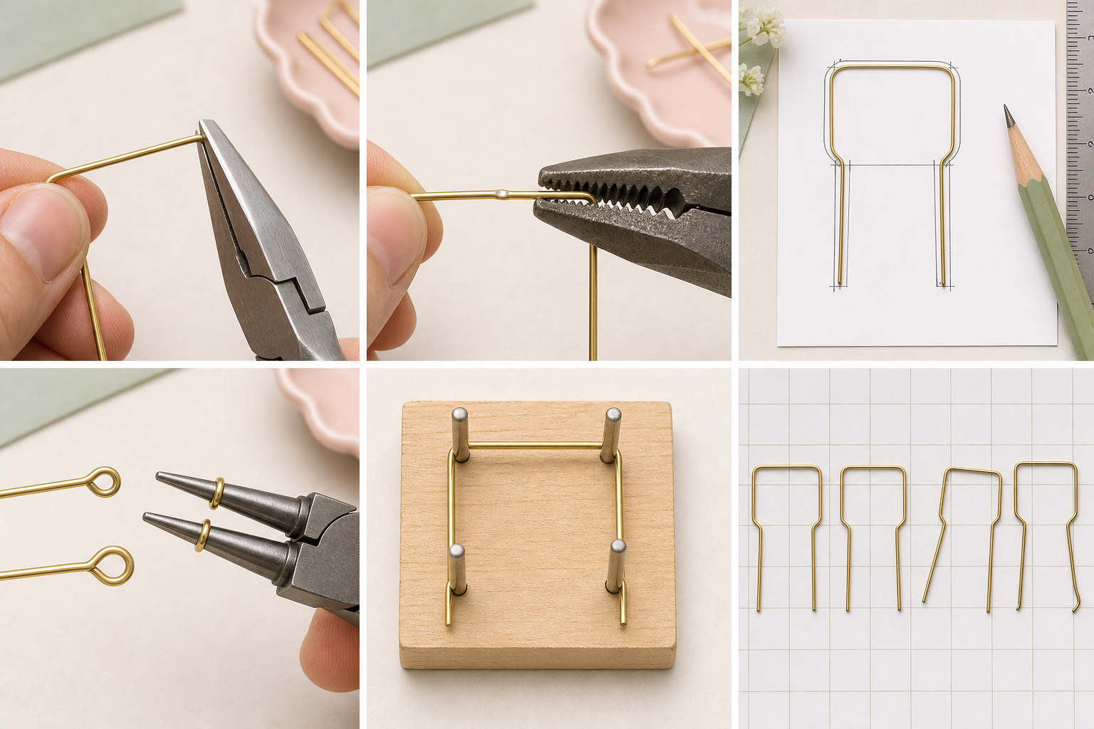 Six-step guide to bending craft wire for miniature details without kinks or tool marks